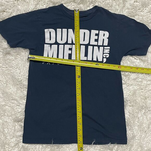 Men’s The Office Shirt S Dunder Mifflin - Navy Blue Ripple Junction - Picture 2 of 3